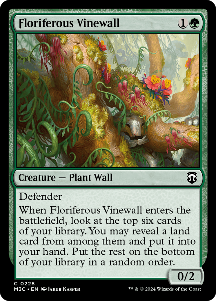Floriferous Vinewall (M3C-228) [Modern Horizons 3 Commander] MTG Single Wizards of the Coast
