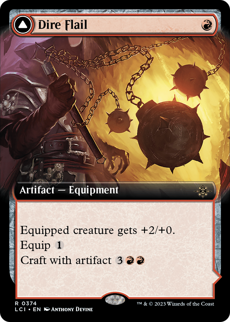 Dire Flail (LCI-374) [The Lost Caverns of Ixalan] (Extended Art) MTG Single Wizards of the Coast