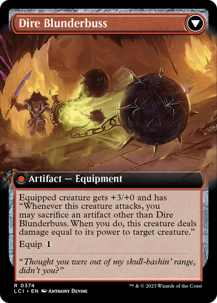 Dire Flail (LCI-374) [The Lost Caverns of Ixalan] (Extended Art) MTG Single Wizards of the Coast