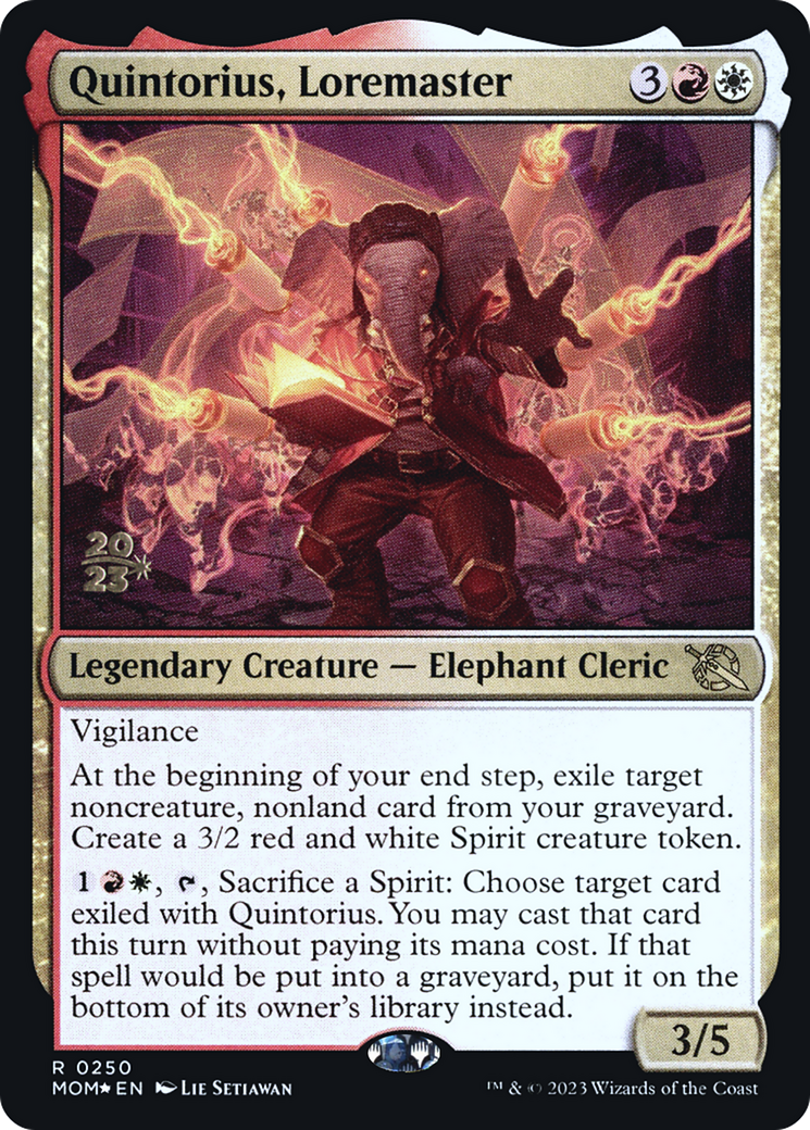 Quintorius, Loremaster (PRE-250S) [March of the Machine Promos] Foil MTG Single Wizards of the Coast