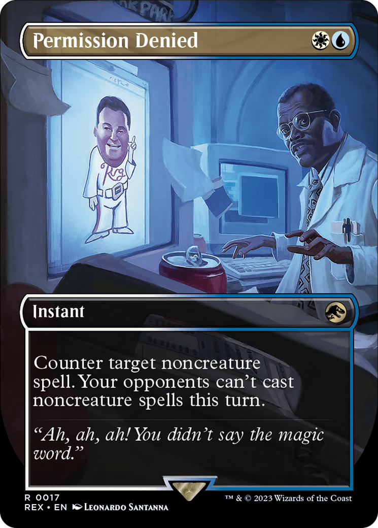 Permission Denied (REX-017) [Jurassic World Collection] (Borderless) Foil MTG Single Wizards of the Coast
