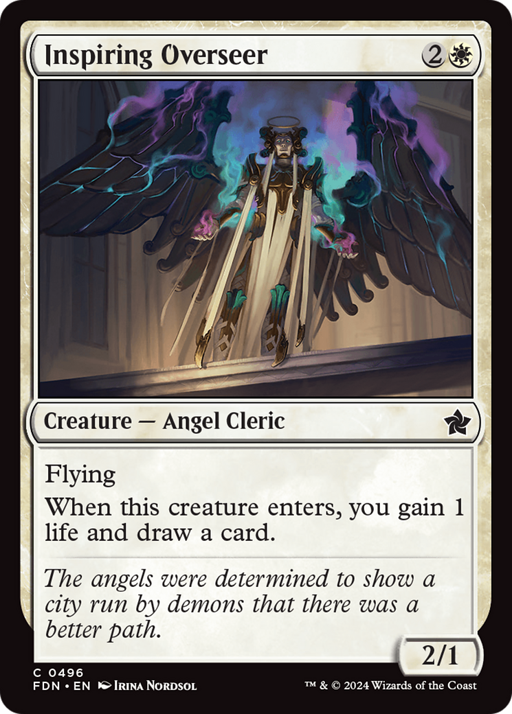Inspiring Overseer (FDN-496) [Foundations] MTG Single Wizards of the Coast