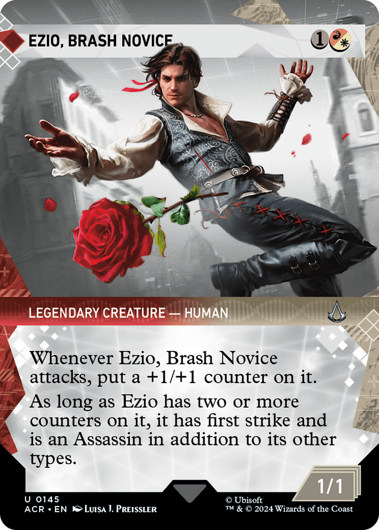 Ezio, Brash Novice (ACR-145) [Assassin's Creed] (Showcase) (Borderless) MTG Single Wizards of the Coast