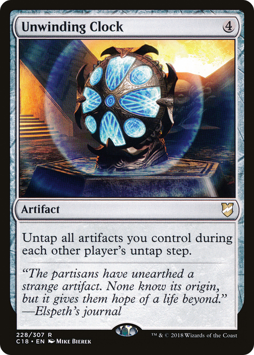 Unwinding Clock (C18-228) [Commander 2018] MTG Single Wizards of the Coast