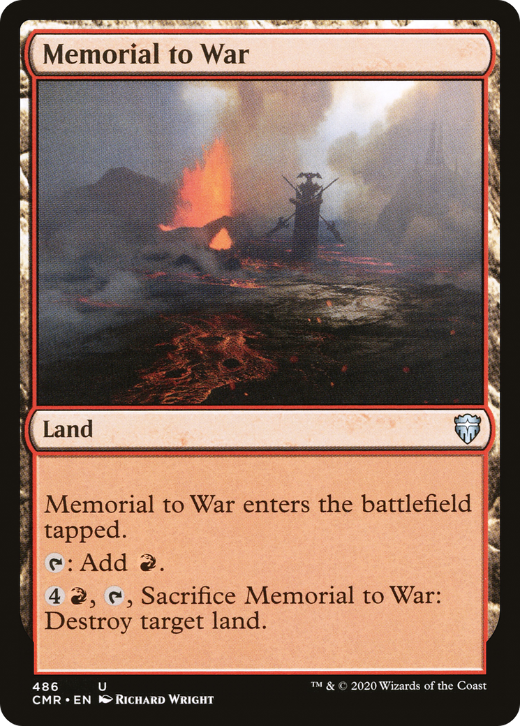 Memorial to War (CMR-486) [Commander Legends] MTG Single Wizards of the Coast