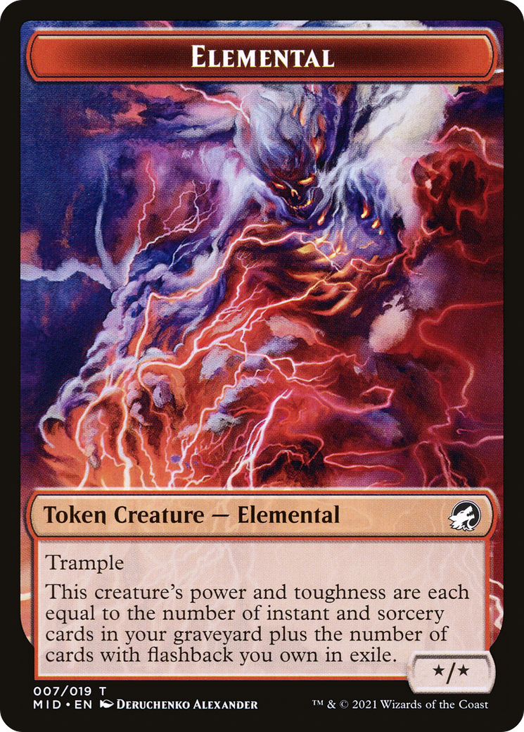 Elemental (TMID-007) [Tokens] Innistrad: Midnight Hunt Tokens Foil MTG Single Wizards of the Coast