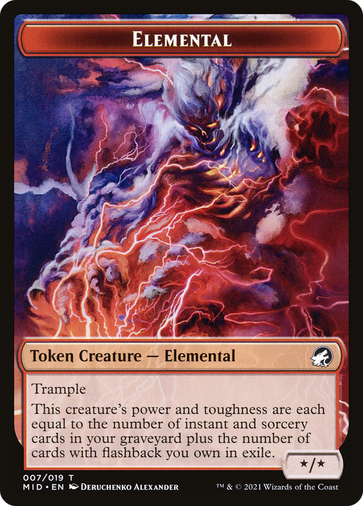 Elemental (TMID-007) [Tokens] Innistrad: Midnight Hunt Tokens Foil MTG Single Wizards of the Coast