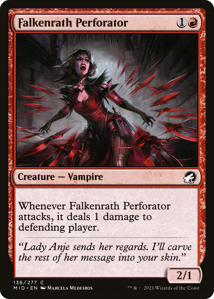 Falkenrath Perforator (MID-136) [Innistrad: Midnight Hunt] MTG Single Wizards of the Coast