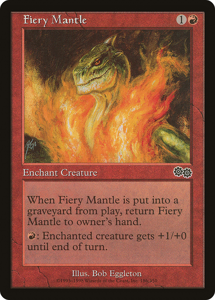 Fiery Mantle (USG-186) [Urza's Saga] MTG Single Wizards of the Coast