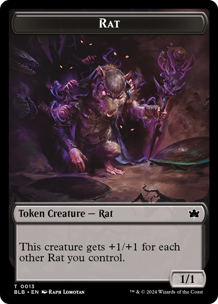 Rat // Splash Lasher Double-Sided Token [Tokens] Bloomburrow Tokens MTG Single Magic: The Gathering