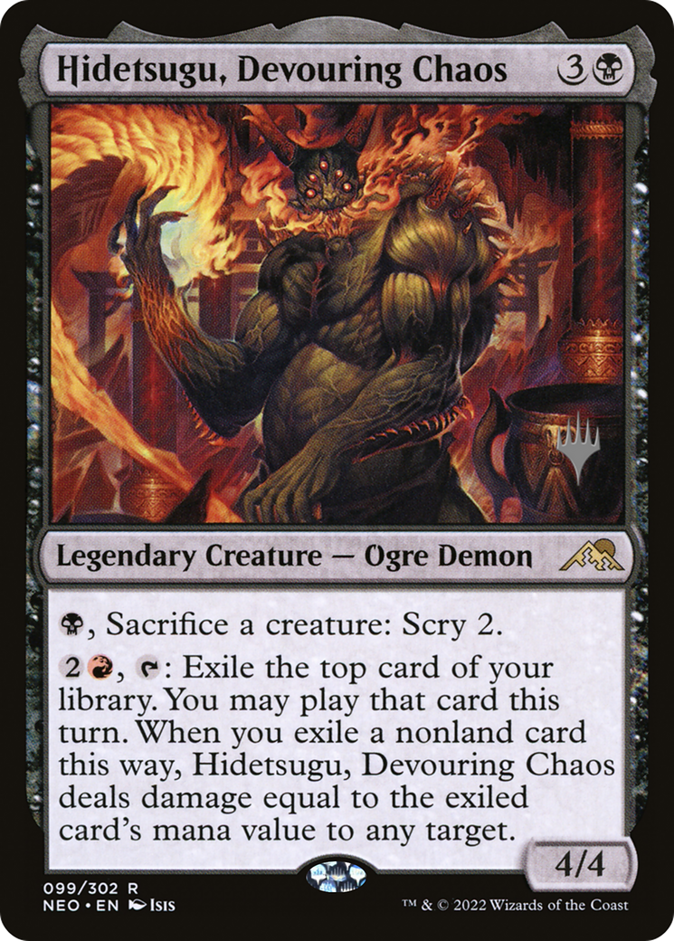 Hidetsugu, Devouring Chaos (PPNEO-099) [Kamigawa: Neon Dynasty Promos] MTG Single Wizards of the Coast