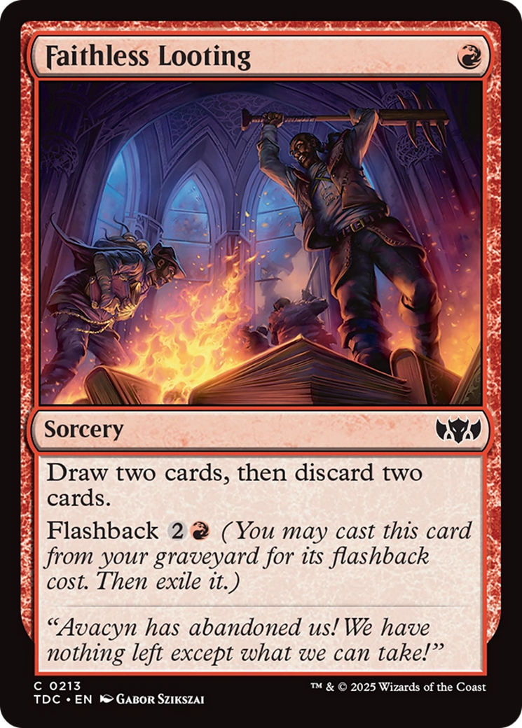 Faithless Looting (TDC-213) [Commander: Tarkir: Dragonstorm] MTG Single Wizards of the Coast