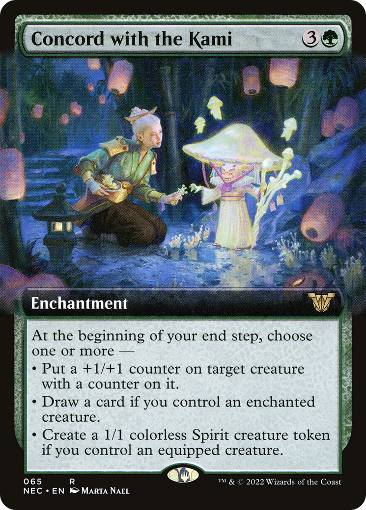 Concord with the Kami (NEC-065) [Neon Dynasty Commander] (Extended Art) MTG Single Wizards of the Coast