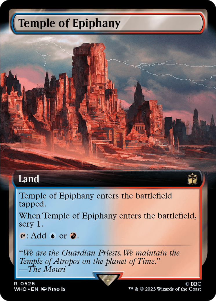 Temple of Epiphany (WHO-526) [Doctor Who] (Extended Art) Foil MTG Single Wizards of the Coast