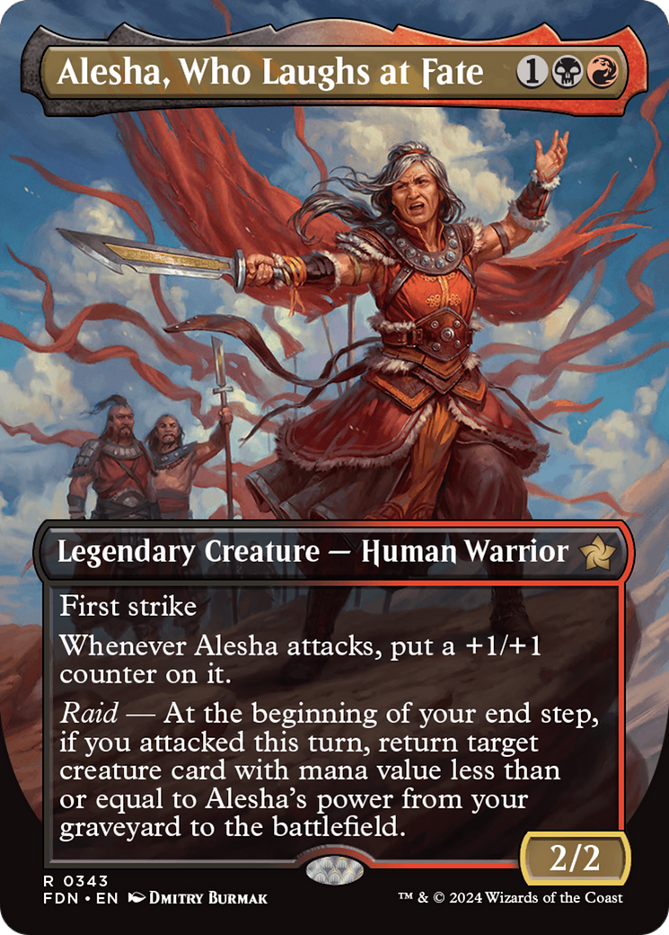 Alesha, Who Laughs at Fate (FDN-343) [Foundations] (Borderless) Foil MTG Single Wizards of the Coast