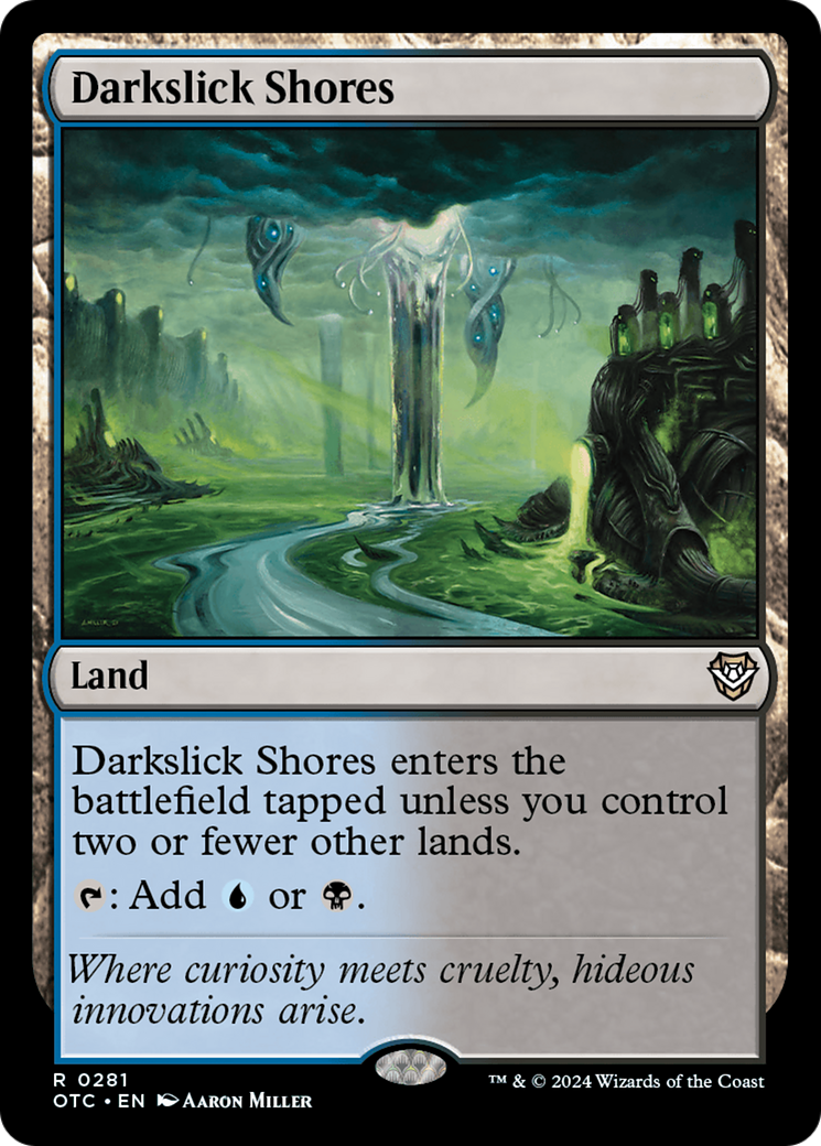 Darkslick Shores (OTC-281) [Outlaws of Thunder Junction Commander] MTG Single Wizards of the Coast