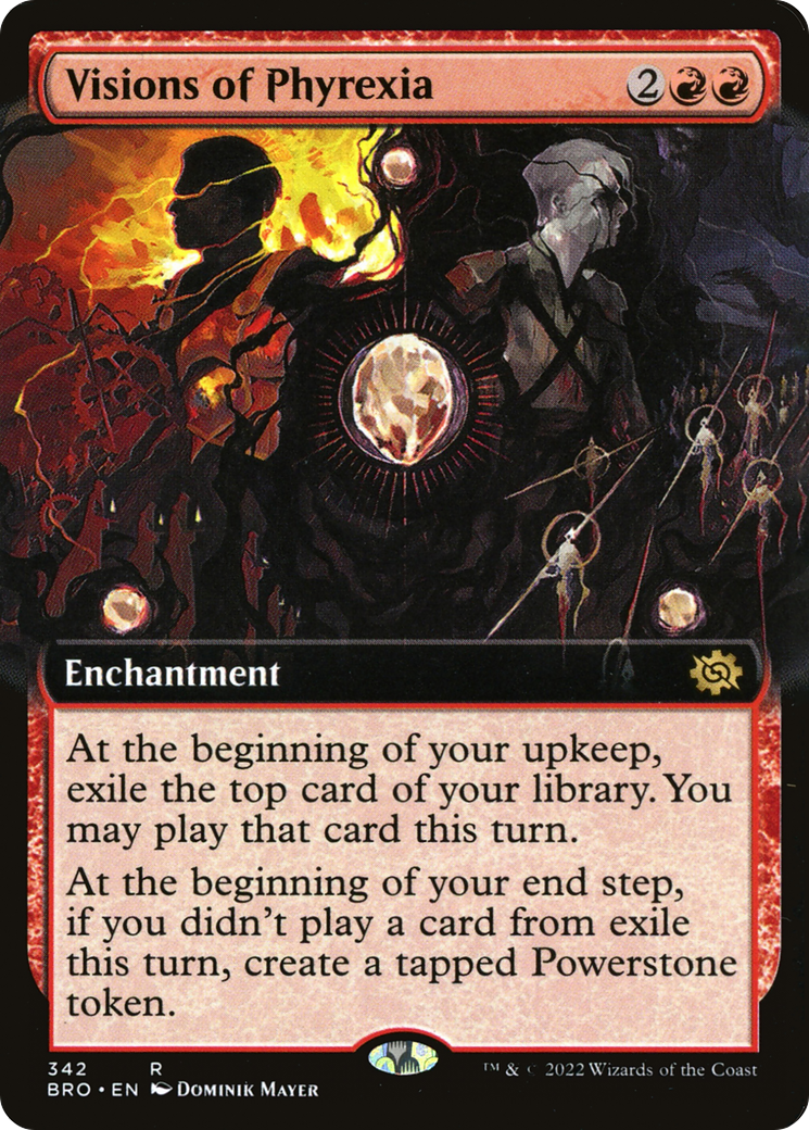 Visions of Phyrexia (BRO-342) [The Brothers' War] (Extended Art) Foil MTG Single Wizards of the Coast