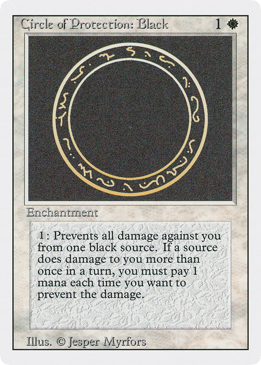 Circle of Protection: Black (3ED-009) [Revised Edition] MTG Single Wizards of the Coast