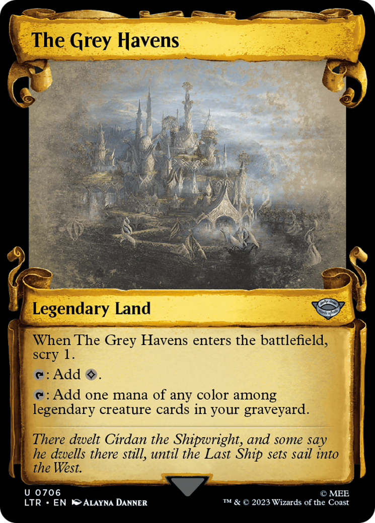 The Grey Havens (Showcase Scrolls) (LTR-706) [The Lord of the Rings: Tales of Middle-earth] (Showcase) MTG Single Wizards of the Coast