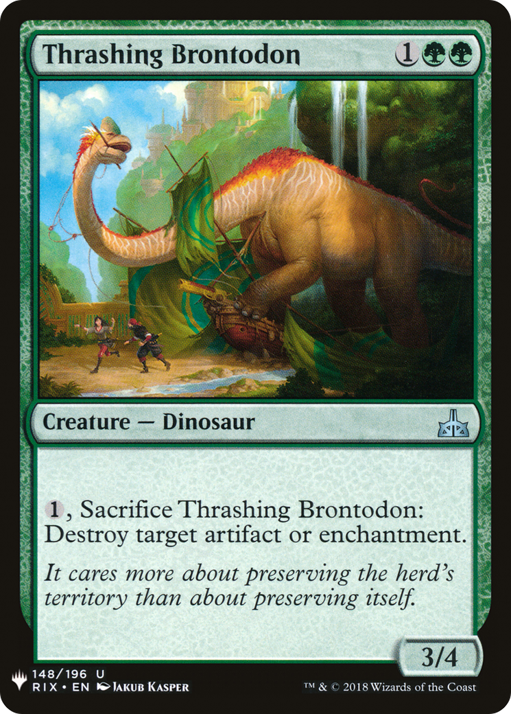 Thrashing Brontodon (LIST-RIX-148) [Mystery Booster] The List MTG Single Wizards of the Coast
