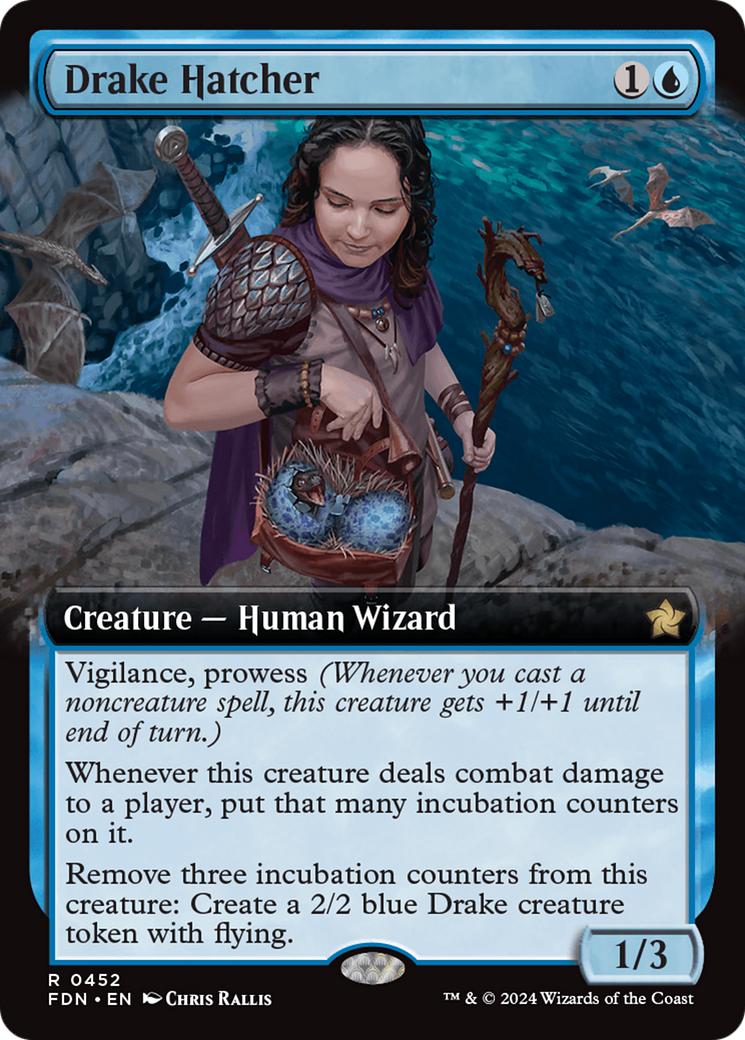 Drake Hatcher (FDN-452) [Foundations] (Extended Art) MTG Single Wizards of the Coast