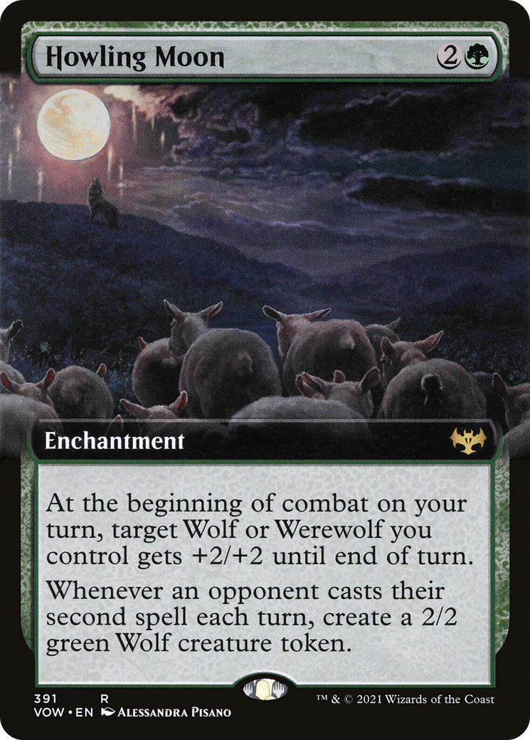 Howling Moon (VOW-391) [Innistrad: Crimson Vow] (Extended Art) Foil MTG Single Wizards of the Coast
