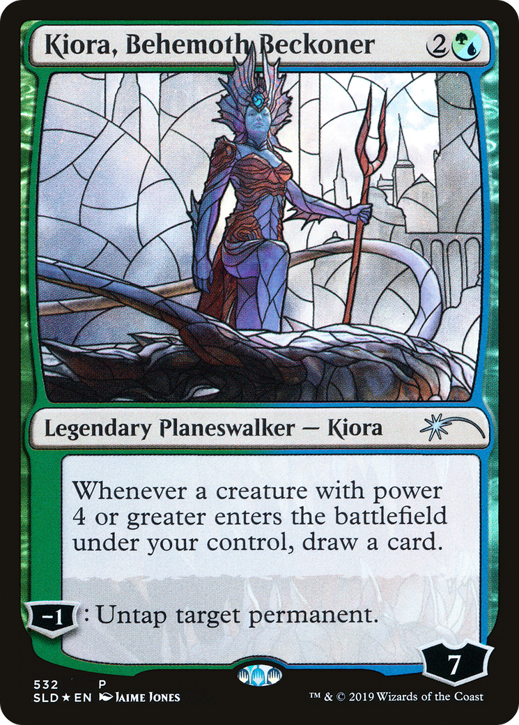 Kiora, Behemoth Beckoner (Stained Glass) (SLD-532) [Secret Lair] Drop Foil MTG Single Wizards of the Coast