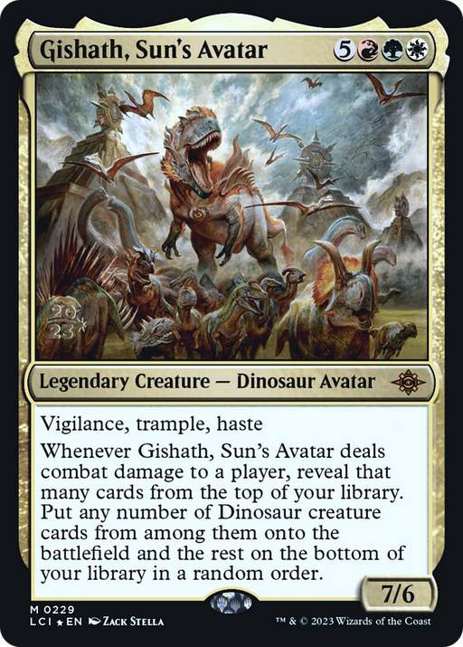Gishath, Sun's Avatar (LCI) (PRE-229) [The Lost Caverns of Ixalan Promos] Foil MTG Single Wizards of the Coast