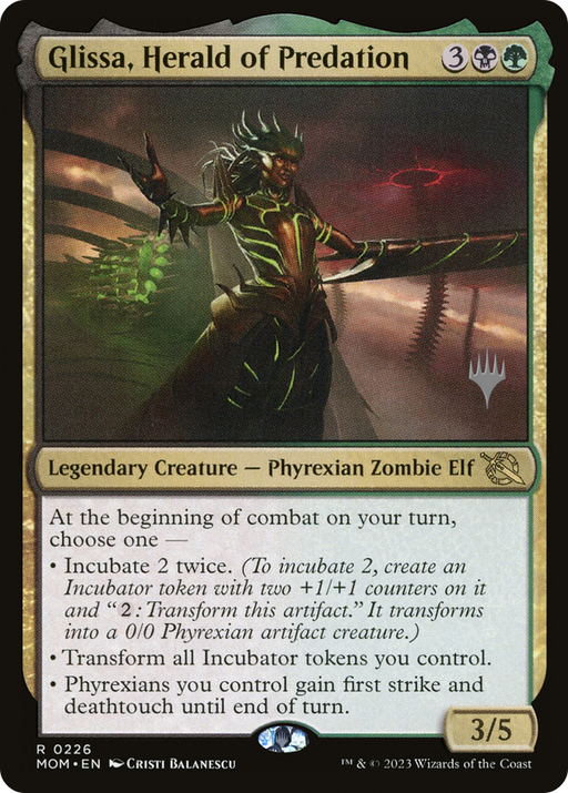 Glissa, Herald of Predation (PPMOM-226) [March of the Machine Promos] MTG Single Wizards of the Coast