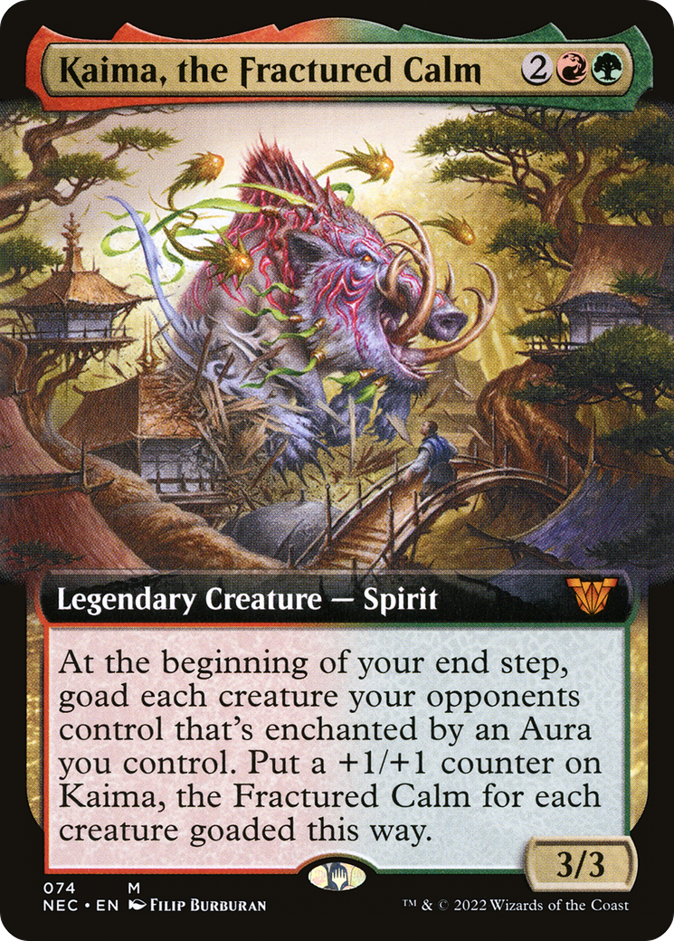 Kaima, the Fractured Calm (NEC-074) [Neon Dynasty Commander] (Extended Art) MTG Single Wizards of the Coast