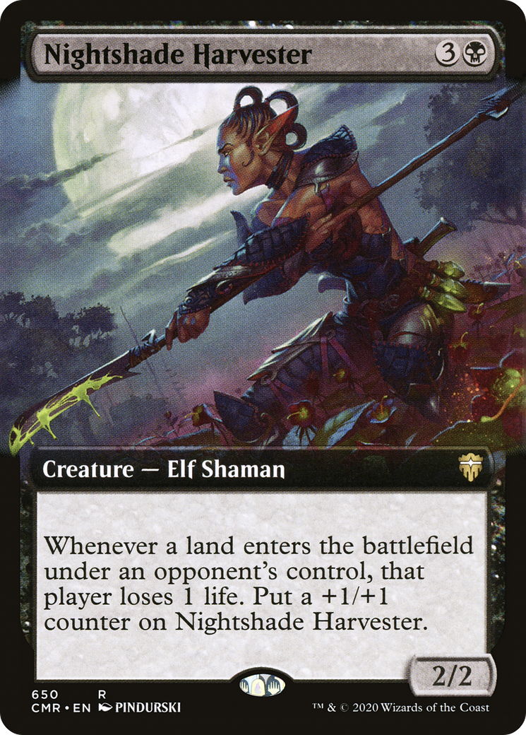 Nightshade Harvester (CMR-650) [Commander Legends] (Extended Art) Foil MTG Single Wizards of the Coast