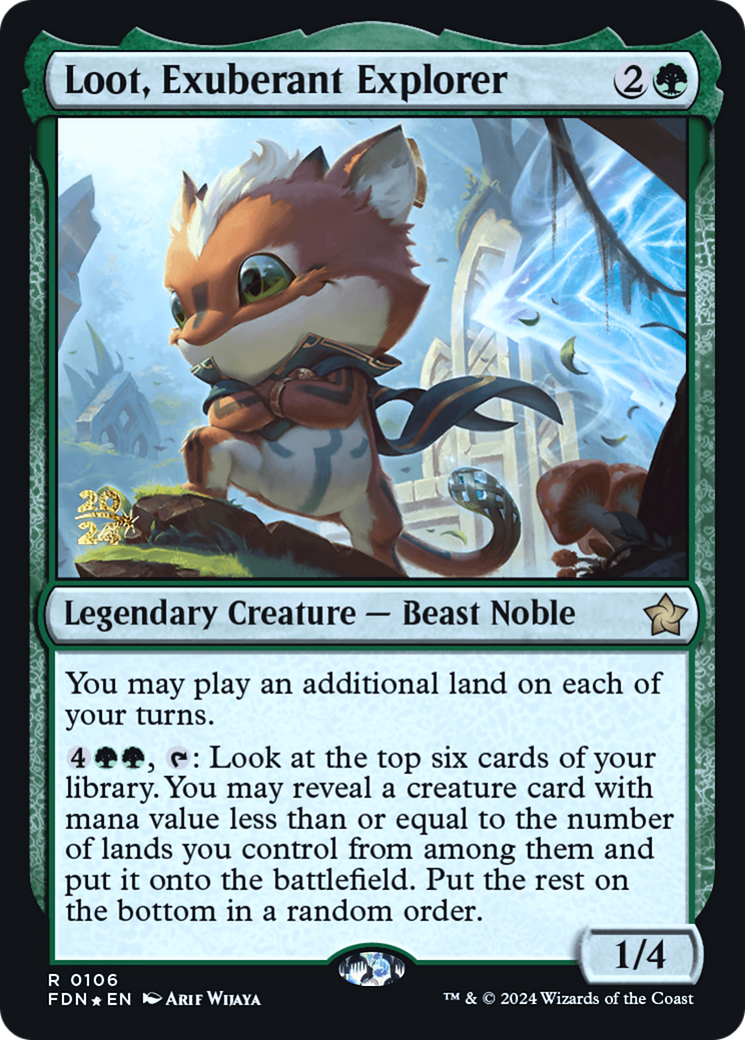 Loot, Exuberant Explorer (PRE-106) [Foundations Promos] Foil MTG Single Wizards of the Coast