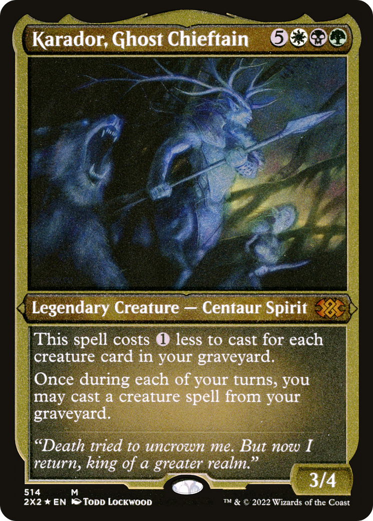 Karador, Ghost Chieftain (Foil Etched) (2X2-514) [Double Masters 2022] Foil MTG Single Wizards of the Coast