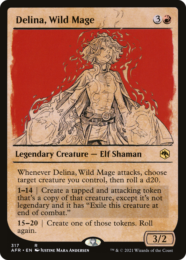 Delina, Wild Mage (AFR-317) [Adventures in the Forgotten Realms] (Showcase) MTG Single Wizards of the Coast