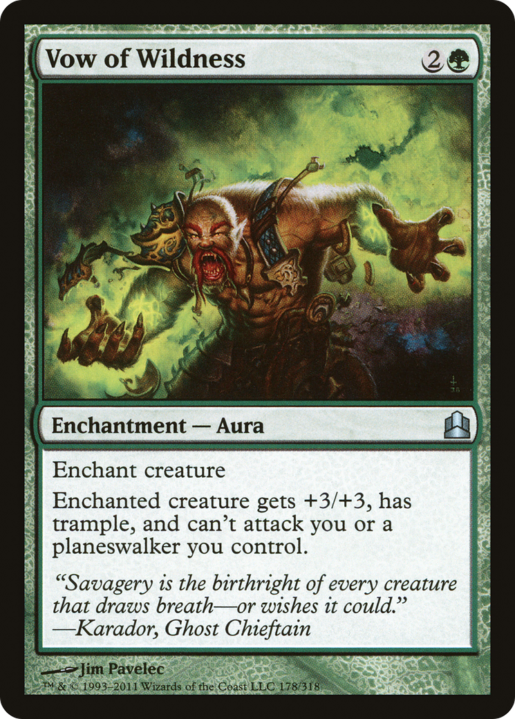 Vow of Wildness (CMD-178) [Commander 2011] MTG Single Wizards of the Coast