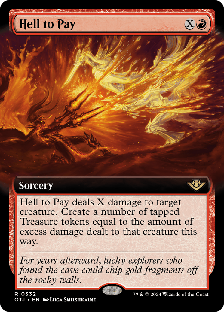 Hell to Pay (OTJ-332) [Outlaws of Thunder Junction] (Extended Art) Foil MTG Single Wizards of the Coast