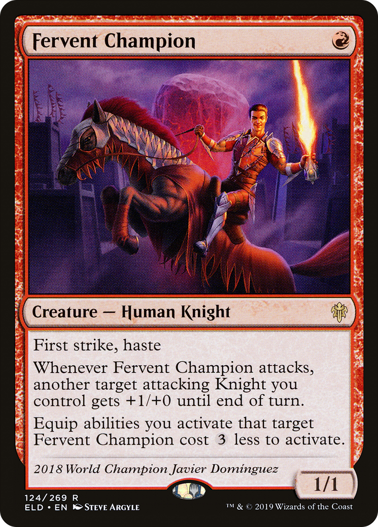 Fervent Champion (ELD-124) [Throne of Eldraine] Foil MTG Single Wizards of the Coast