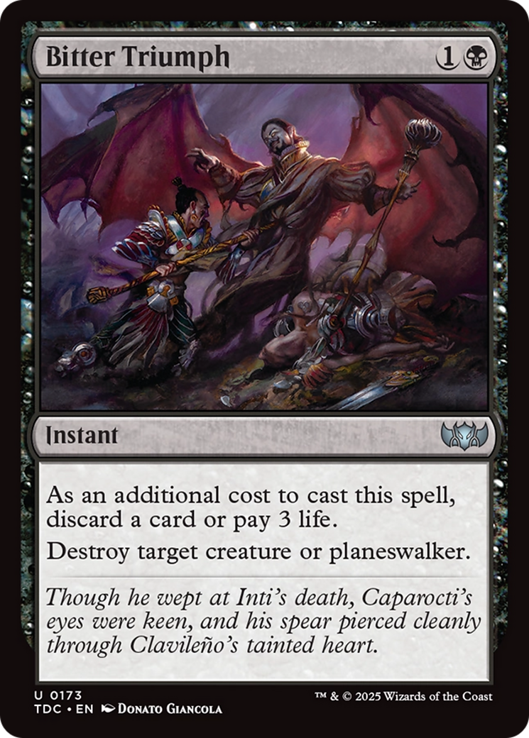 Bitter Triumph (TDC-173) [Commander: Tarkir: Dragonstorm] MTG Single Wizards of the Coast