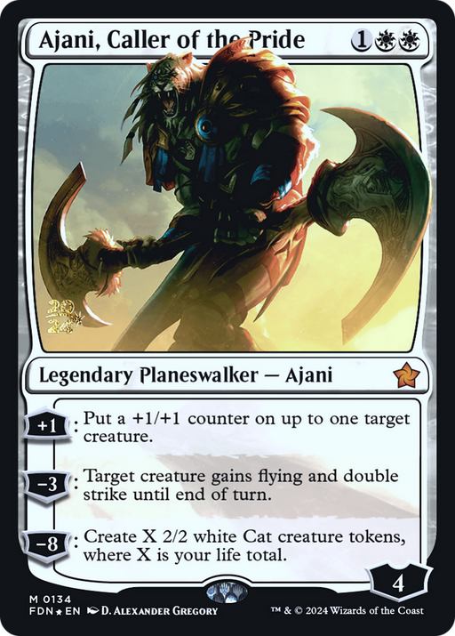 Ajani, Caller of the Pride (PRE-134) [Foundations Promos] Foil MTG Single Wizards of the Coast