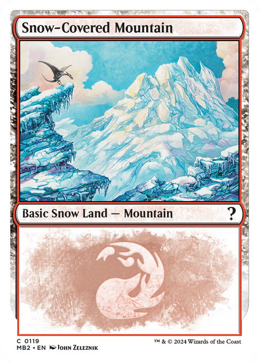 Snow-Covered Mountain (White Border) (MB2-119) [Mystery Booster] Mystery Booster 2 MTG Single Wizards of the Coast