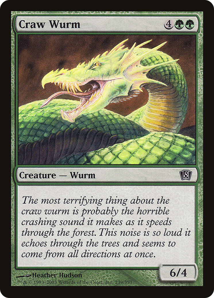 Craw Wurm (8ED-239) [8th Edition] Foil MTG Single Wizards of the Coast