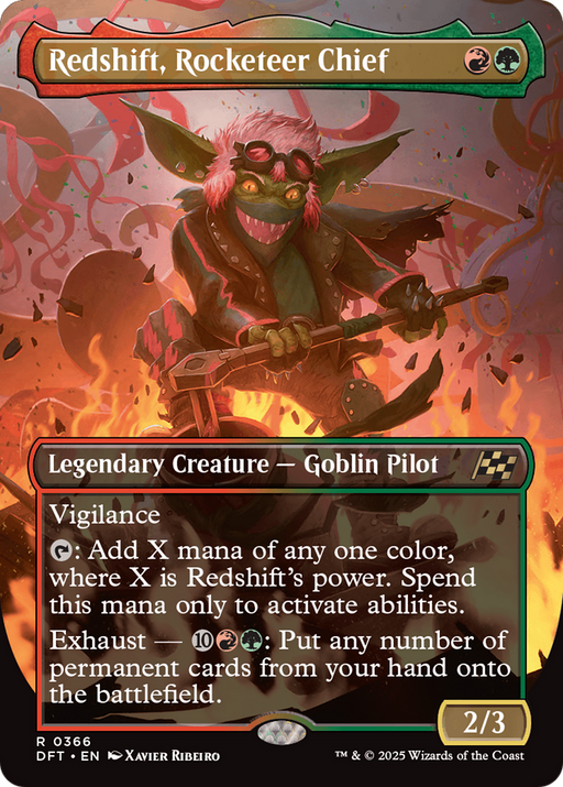 Redshift, Rocketeer Chief (DFT-366) [Aetherdrift] (Borderless) Foil MTG Single Wizards of the Coast