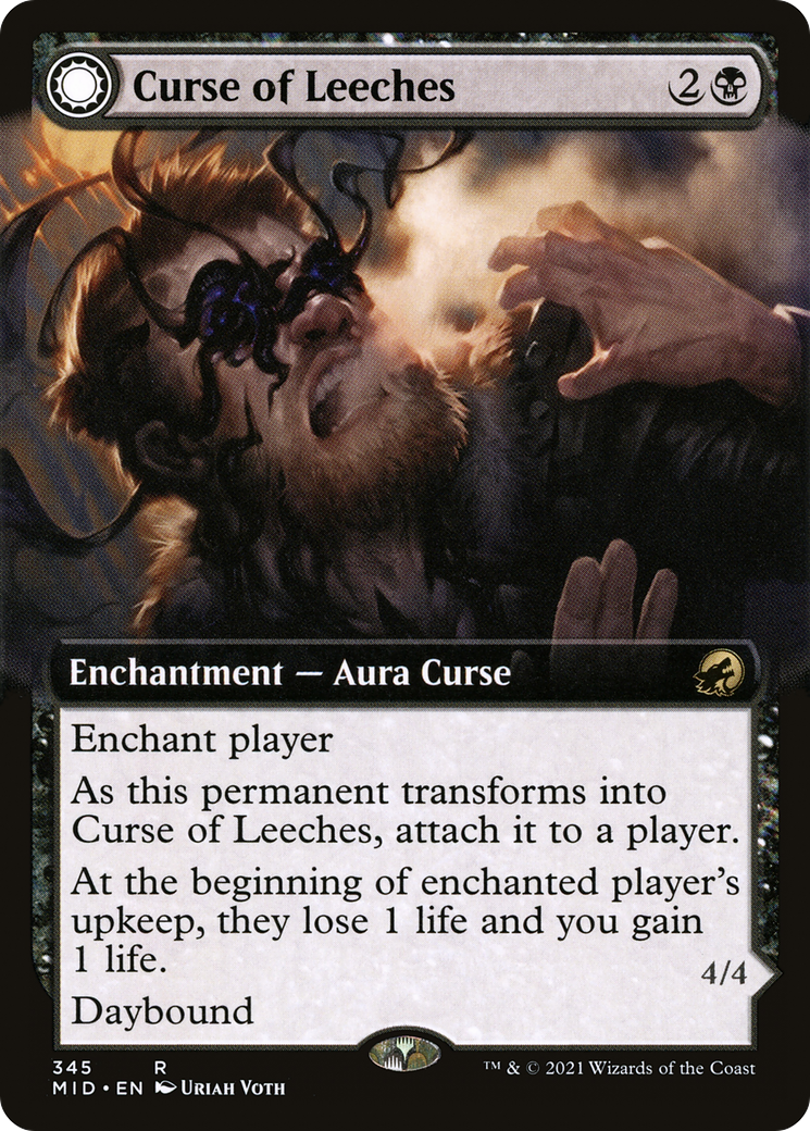 Curse of Leeches (MID-345) [Innistrad: Midnight Hunt] (Extended Art) Foil MTG Single Wizards of the Coast