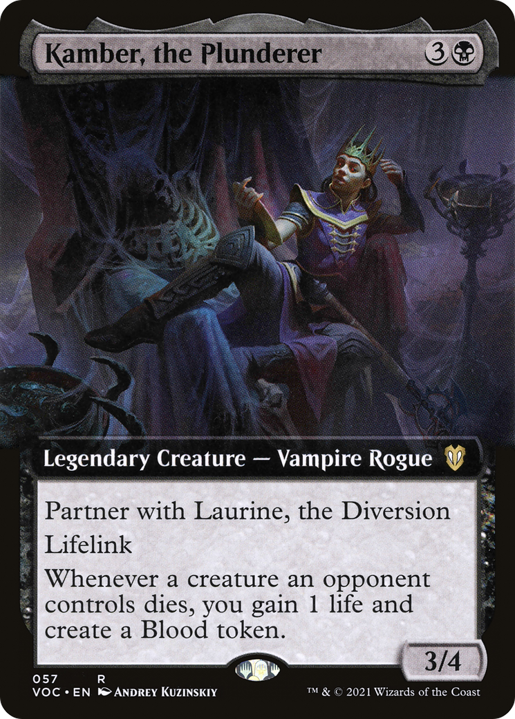 Kamber, the Plunderer (VOC-057) [Crimson Vow Commander] (Extended Art) MTG Single Wizards of the Coast