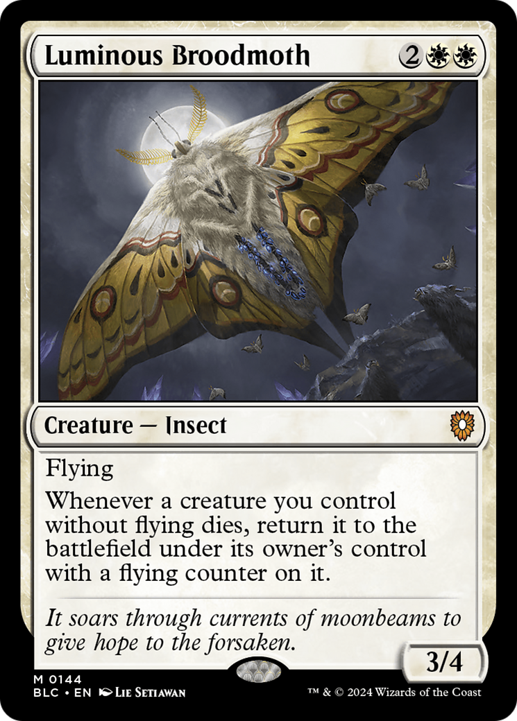 Luminous Broodmoth (BLC-144) [Bloomburrow Commander] MTG Single Wizards of the Coast