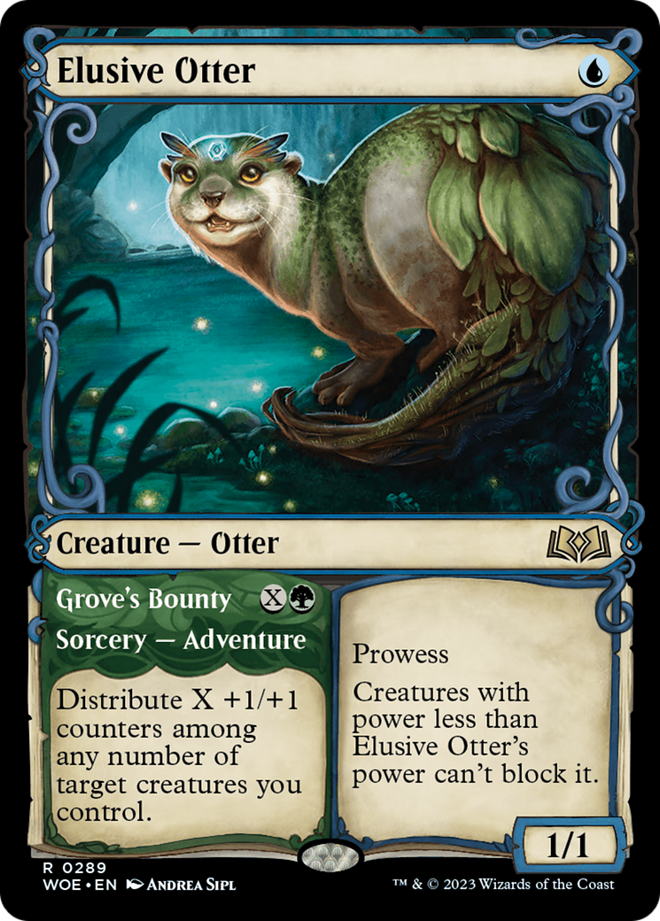 Elusive Otter (WOE-289) [Wilds of Eldraine] (Showcase) Foil MTG Single Wizards of the Coast