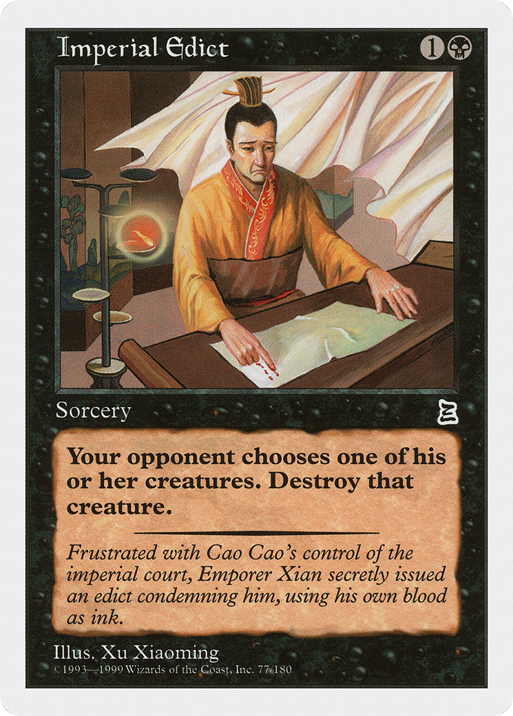 Imperial Edict (PTK-077) [Oldschool] Portal Three Kingdoms MTG Single Wizards of the Coast
