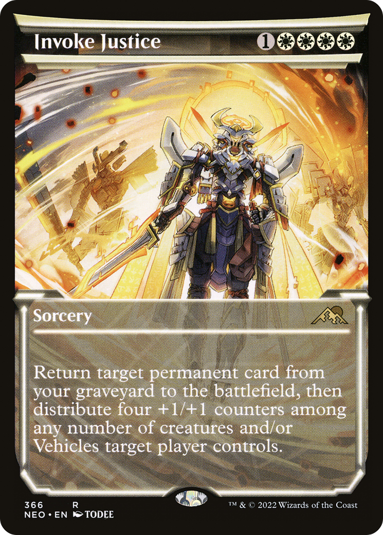 Invoke Justice (NEO-366) [Kamigawa: Neon Dynasty] (Showcase) MTG Single Wizards of the Coast