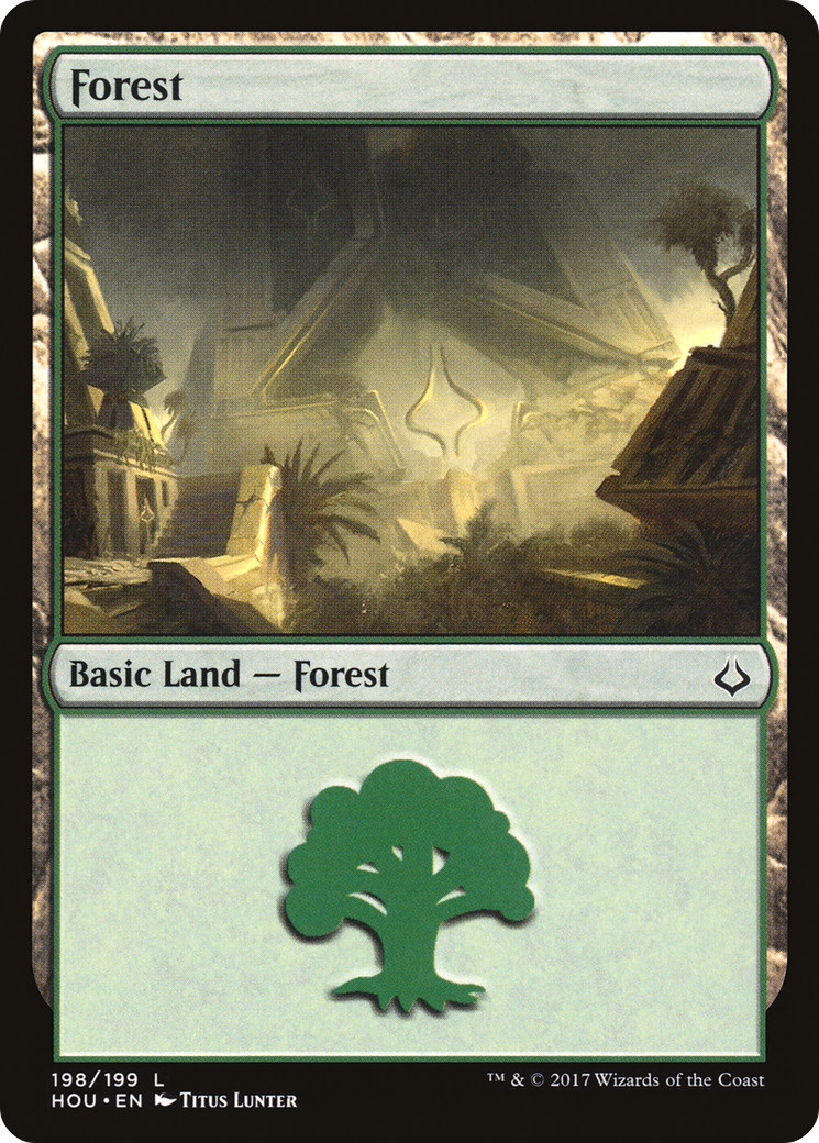 Forest (HOU-198) [Hour of Devastation] Foil MTG Single Wizards of the Coast