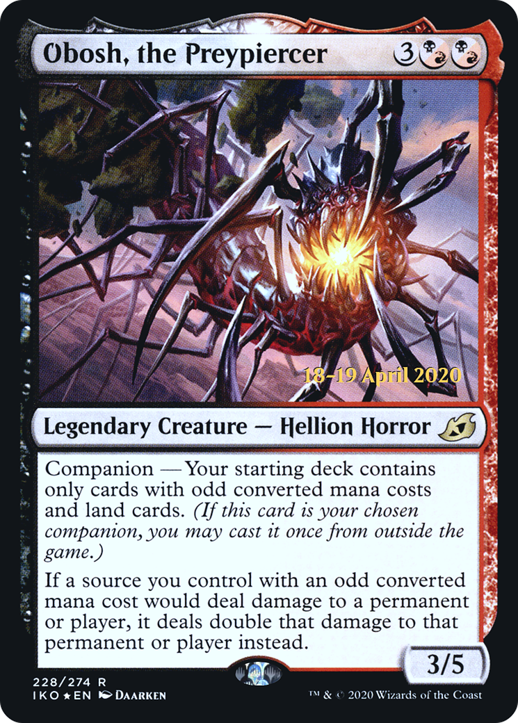 Obosh, the Preypiercer (PRE-228) [Ikoria: Lair of Behemoths Promos] Foil MTG Single Wizards of the Coast